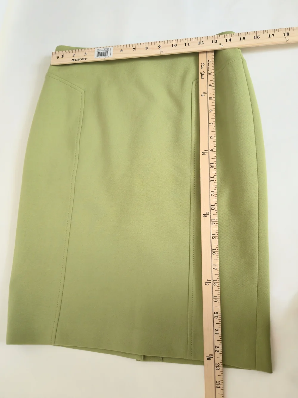Halogen Slimming Panelled Olive Green Pencil Skirt Panelled Design Size 8